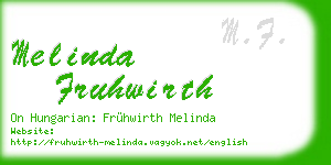 melinda fruhwirth business card