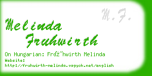 melinda fruhwirth business card